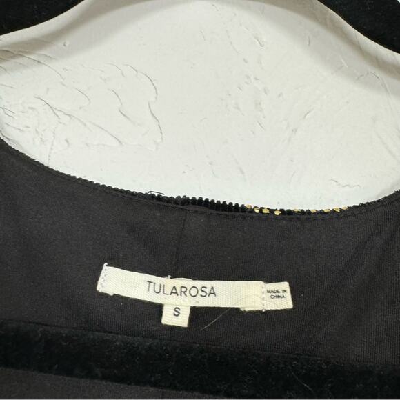 Revolve Tularosa Black Corduroy Gold Paisley Studded Mini Dress Womens S Boho - Picture 7 of 10